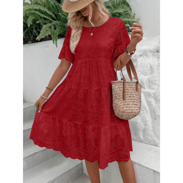 Raemi™ | Elegante ronde hals boho zomerjurk