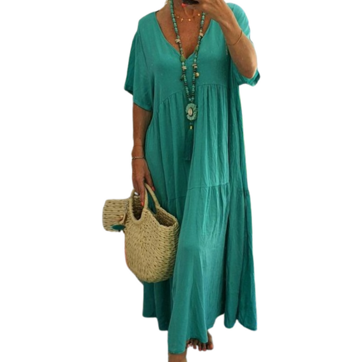 Viviani™ | Comfy V-hals casual ruffle boho jurk