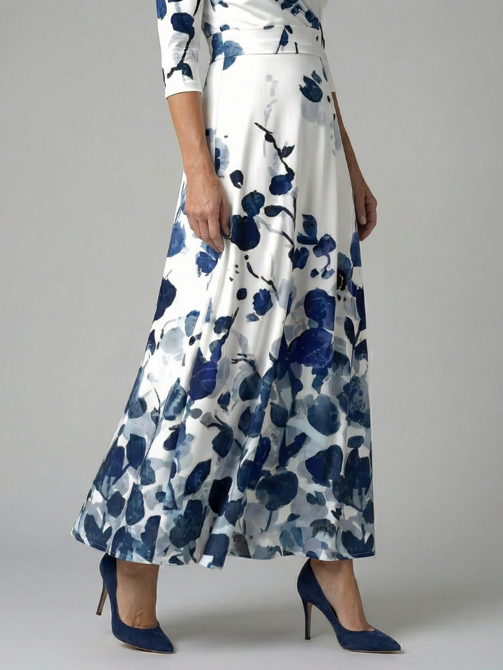 Celine | Cross wrap neck midi jurk