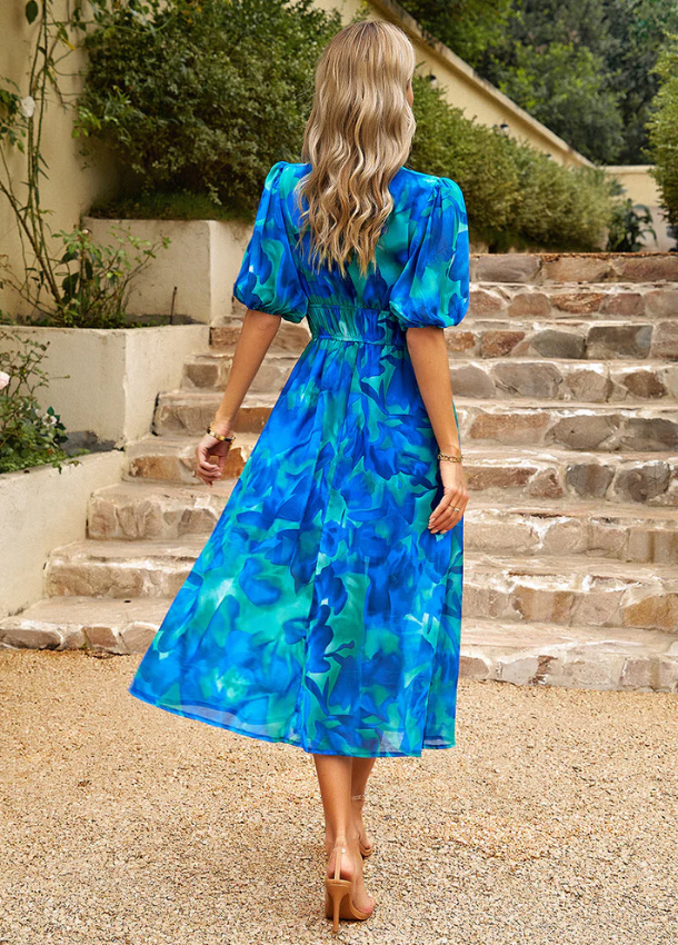 Clarissa | Flattering bloemen midi jurk