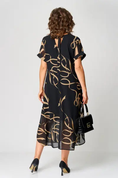Valessia | Met print midi jurk