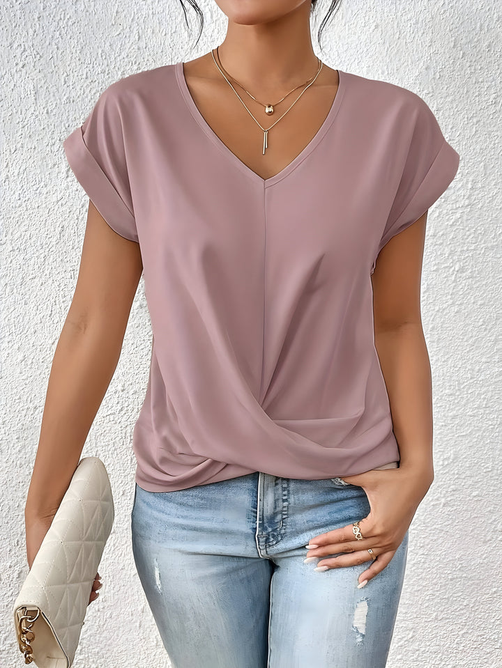 Meika™ | Klassieke twist detail top met V-hals