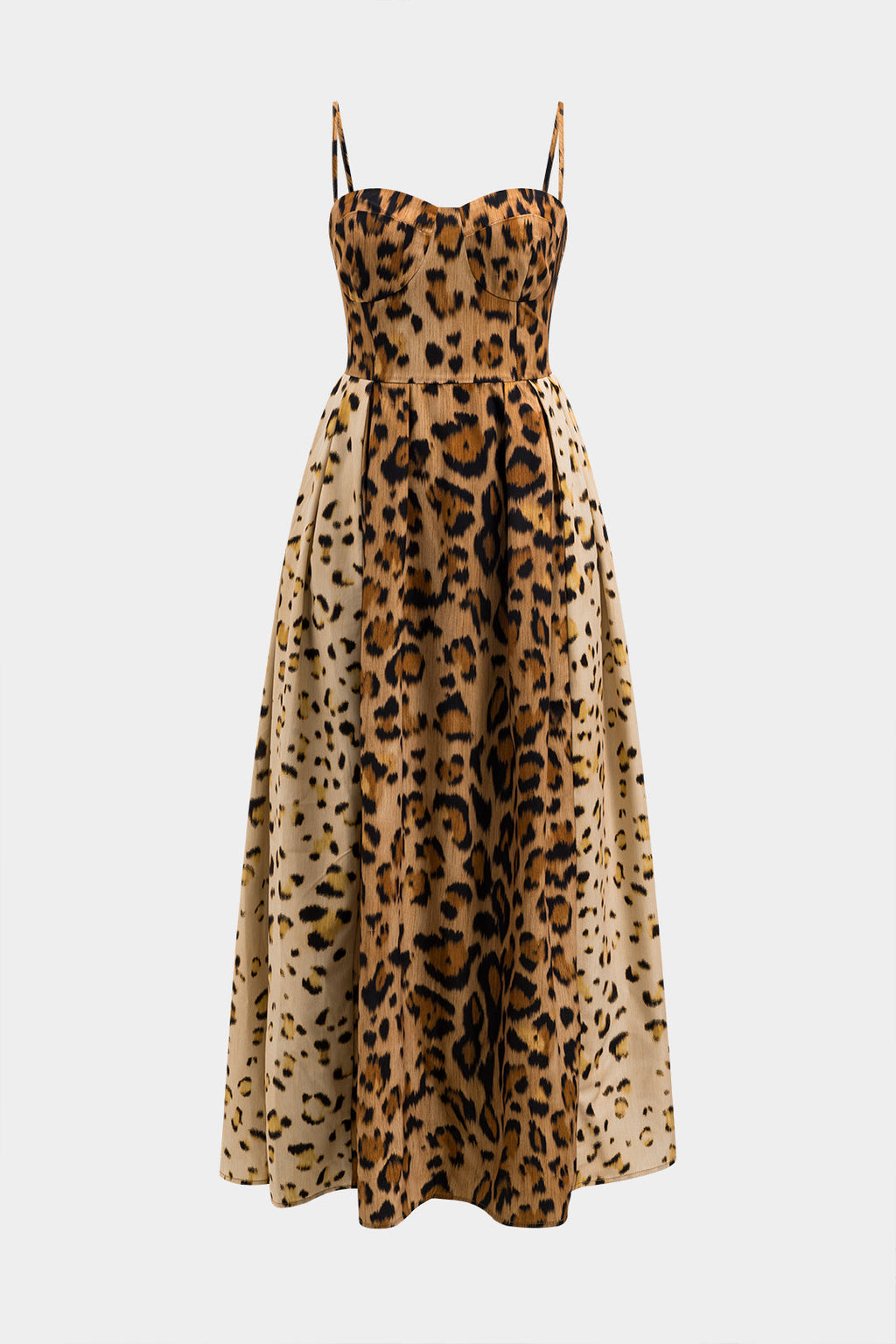 Bianca™ | Bold leopard print midi jurk