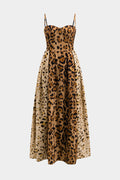 Bianca™ | Bold leopard print midi jurk