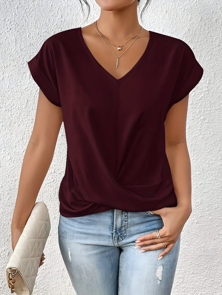 Meika™ | Klassieke twist detail top met V-hals