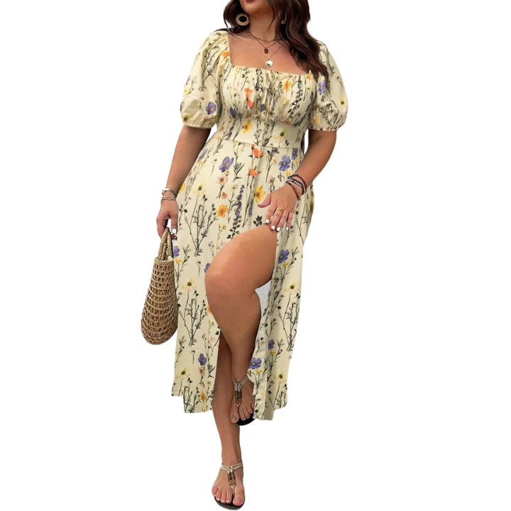 Sandra™ | Trendy plus size bloemen print jurk