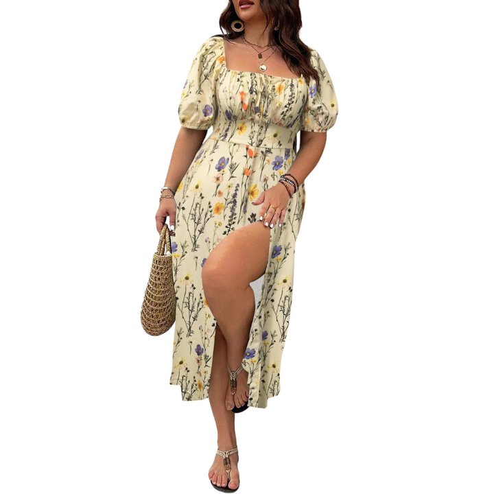 Serene™ | Elegante plus size tie front bloemenjurk