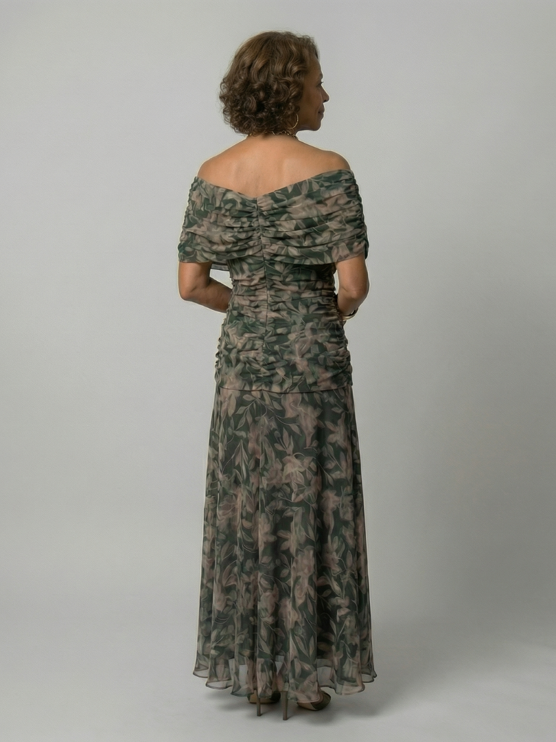 Calen | Off shoulder flow midi jurk
