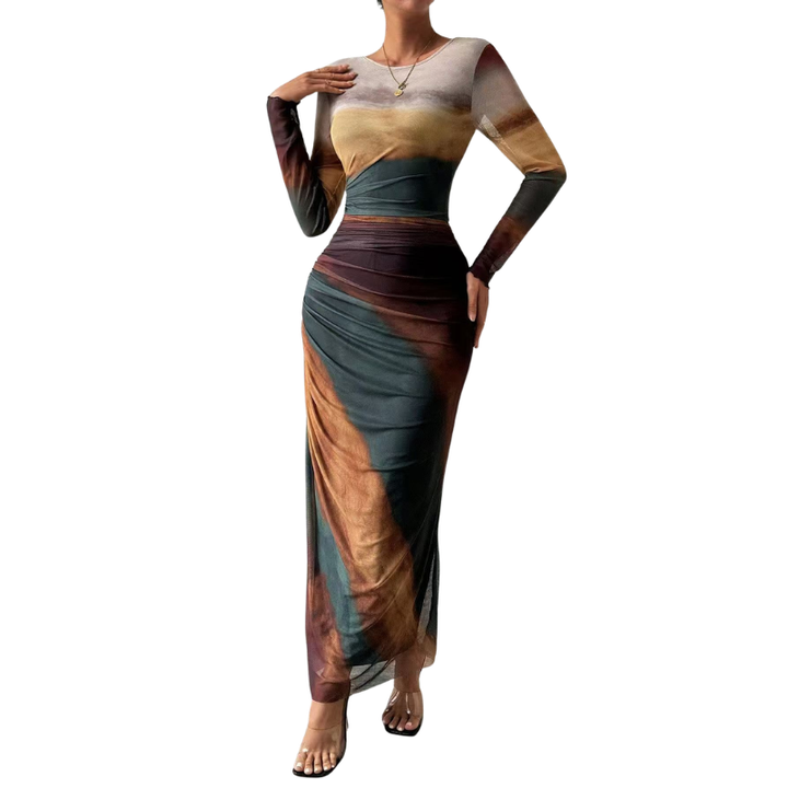 Chastity™ | Stijlvolle leopard ruched bodycon jurk