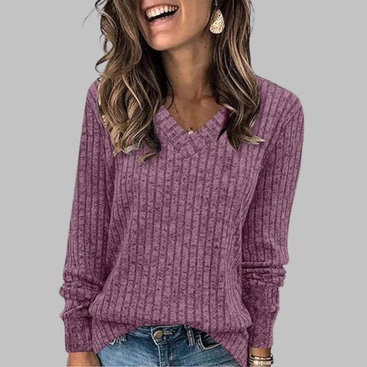 Dewy | Comfy V-hals lange mouwen top