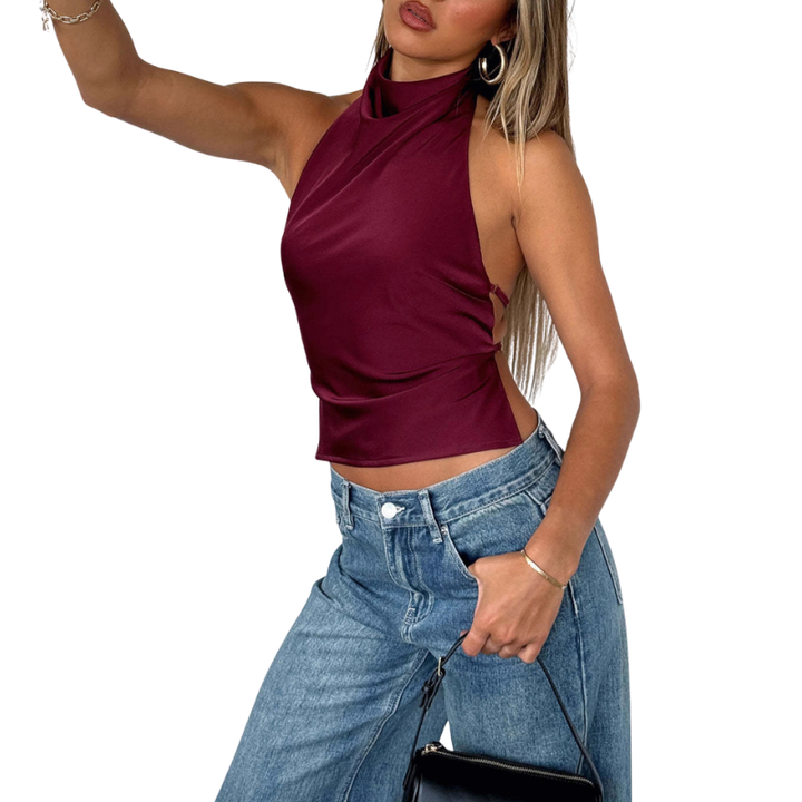 Chinie™ | Chique zonder mouwen halter neck blouse