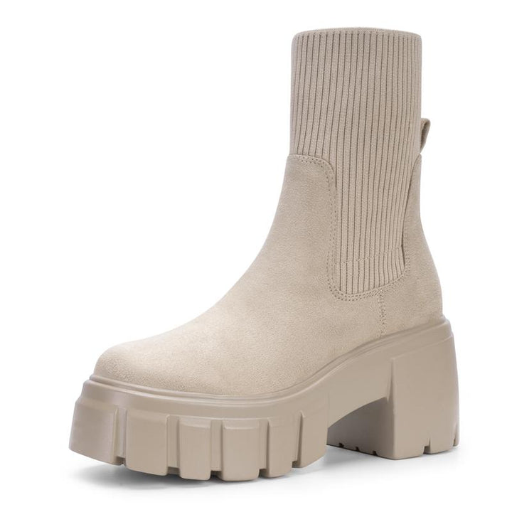 Ava™ | Women chelsea enkellaarsjes chunky slip on booties