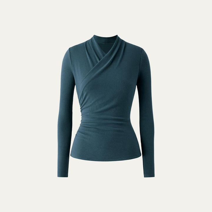 Nica™ | Simple surplice lange mouwen top medium length