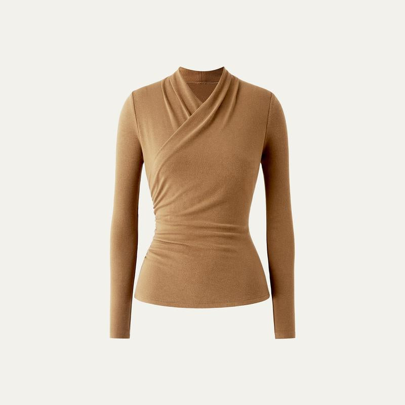 Nica™ | Simple surplice lange mouwen top medium length