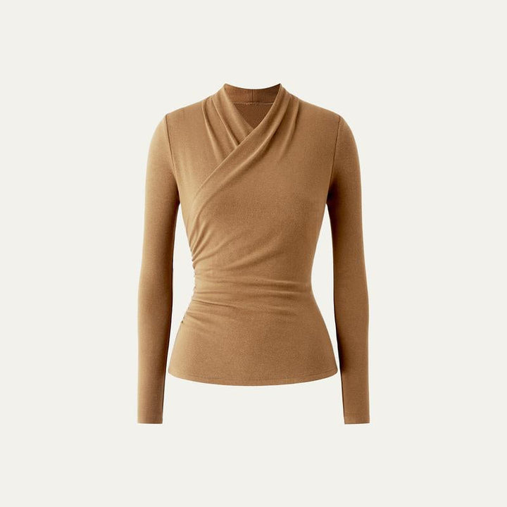 Nica™ | Simple surplice lange mouwen top medium length