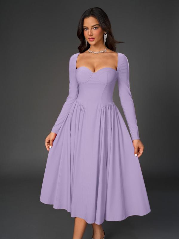 Holly™ | Elegante ruched tie-back sweetheart neck a-line jurk for parties