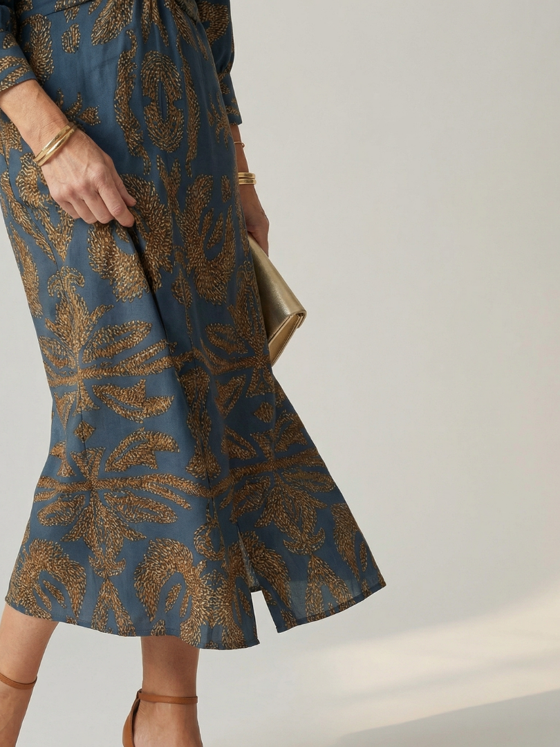 Lune | Natural wrap midi jurk