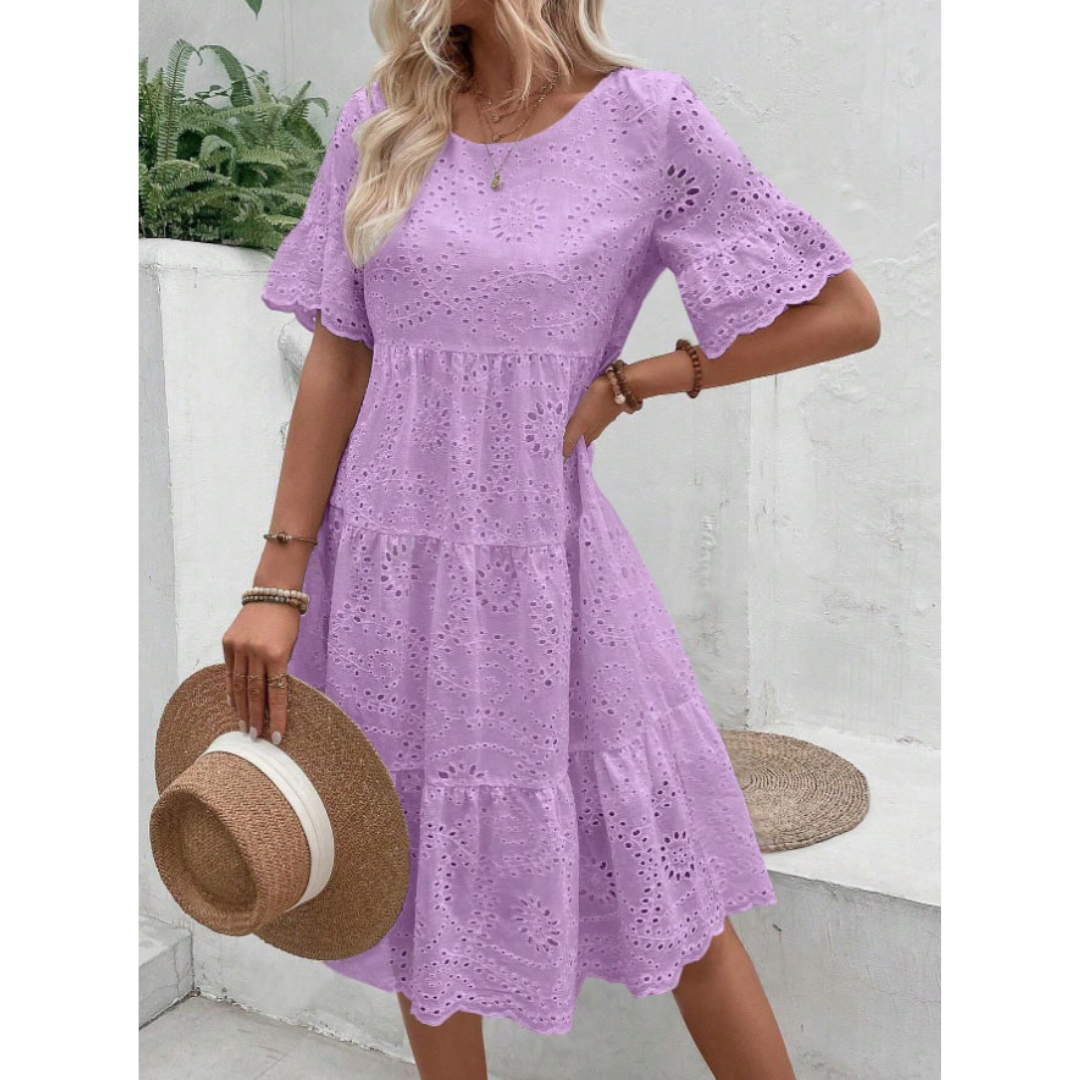 Raemi™ | Elegante ronde hals boho zomerjurk