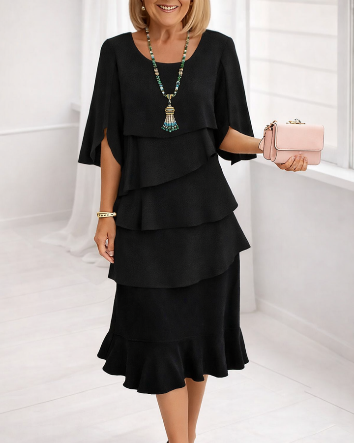 Margaret | Ruffle midi jurk