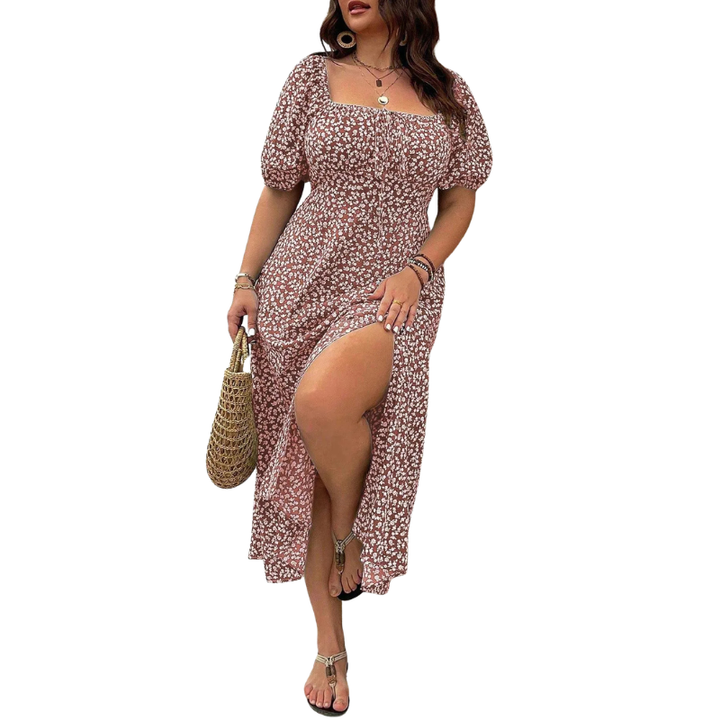 Serene™ | Elegante plus size tie front bloemenjurk