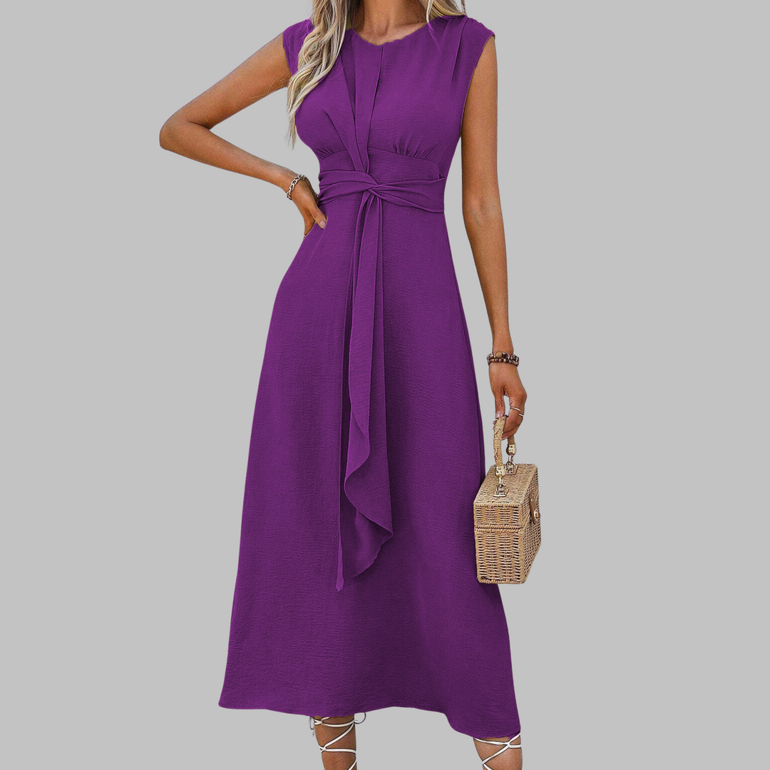 Reese™ | Elegante zonder mouwen ronde hals maxi jurk