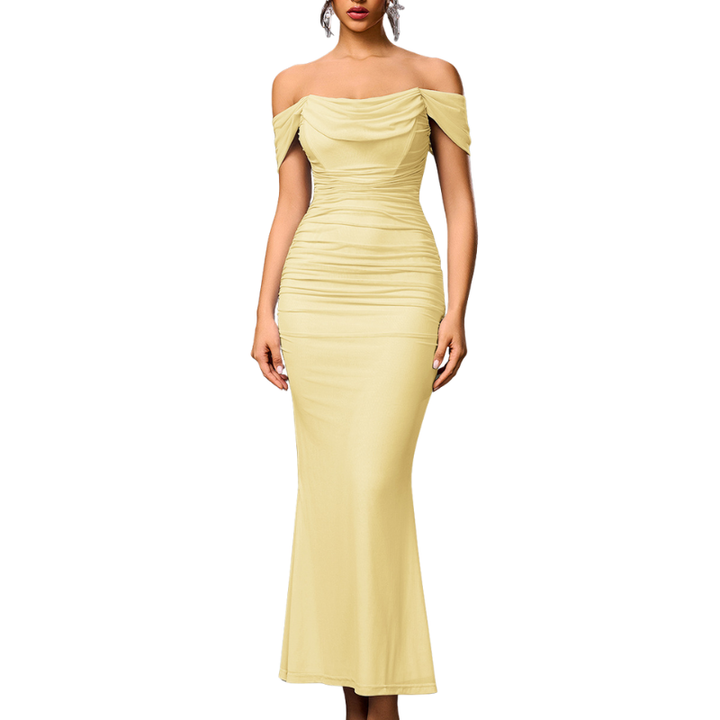 Primrose™ | Stijlvolle one-shoulder corset mesh jurk