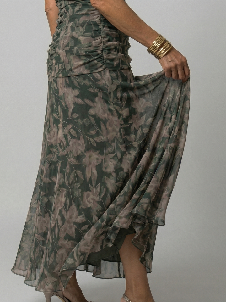 Calen | Off shoulder flow midi jurk