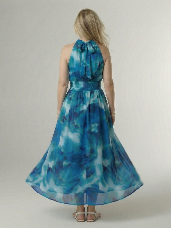 Sylin | Gathered halter midi jurk