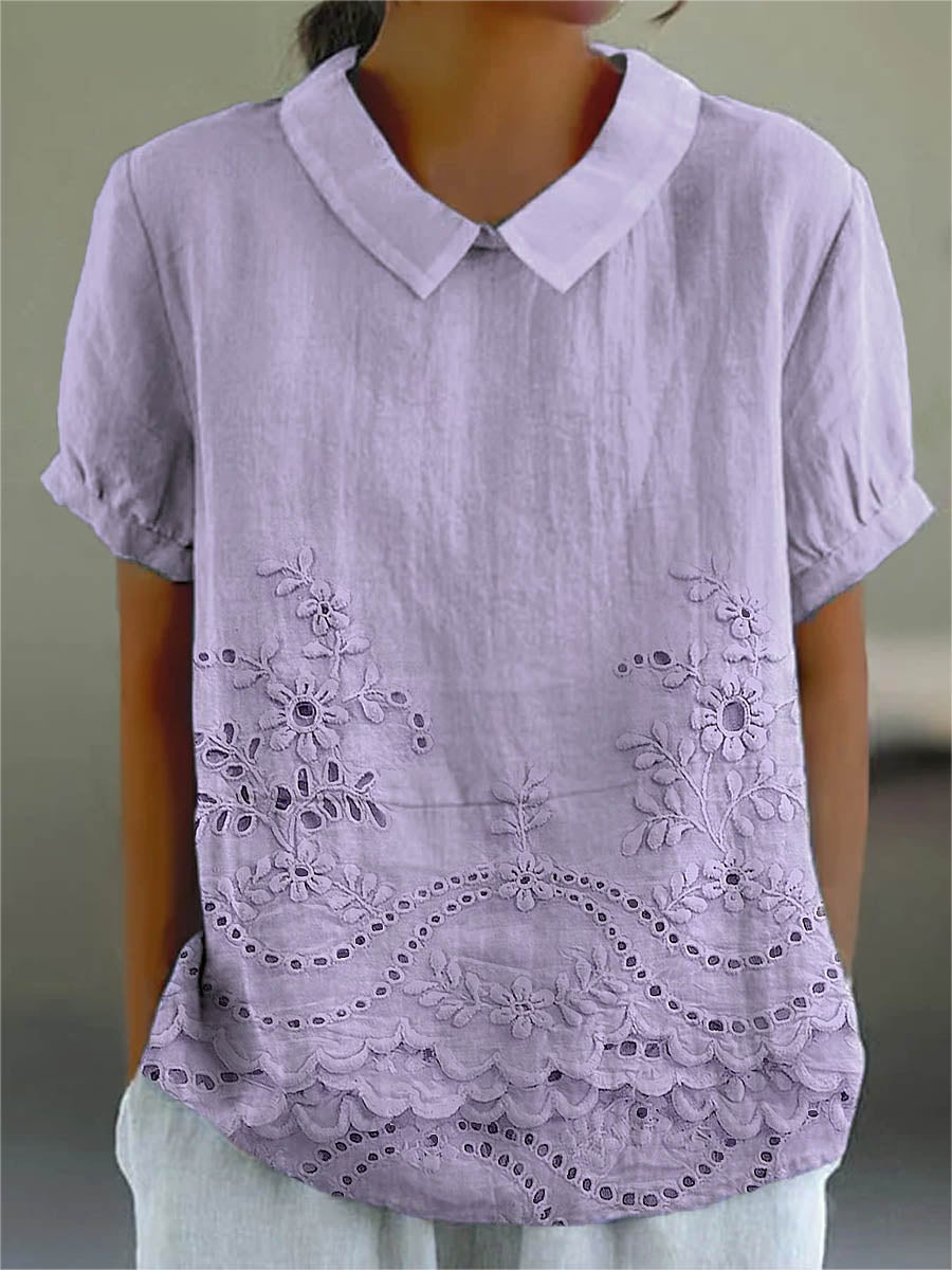 Josephine | Bloemen embroidered shirt