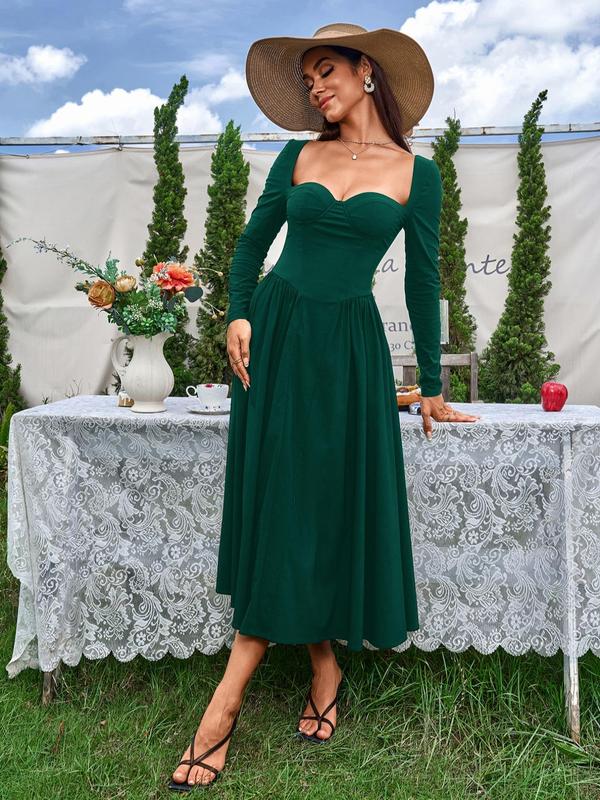 Holly™ | Elegante ruched tie-back sweetheart neck a-line jurk for parties
