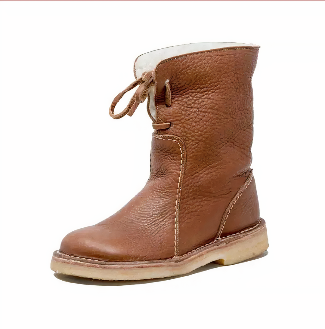 Dames casual leather mid-calf laarzen