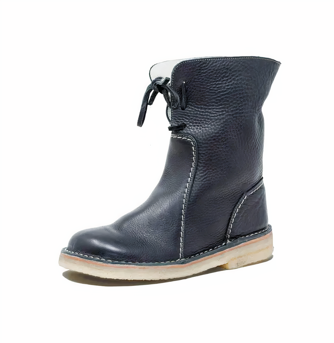 Dames casual leather mid-calf laarzen