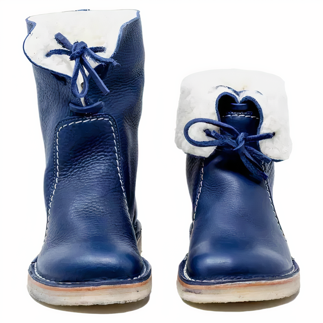 Dames casual leather mid-calf laarzen