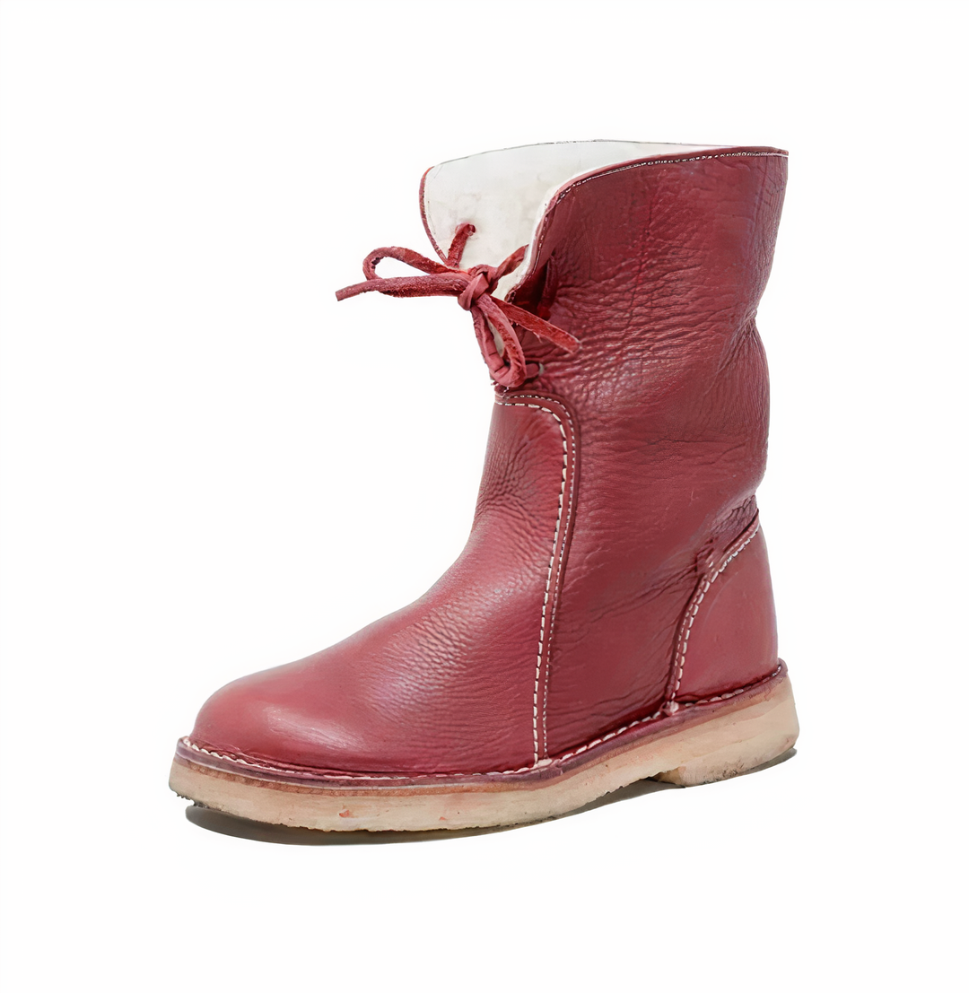 Dames casual leather mid-calf laarzen