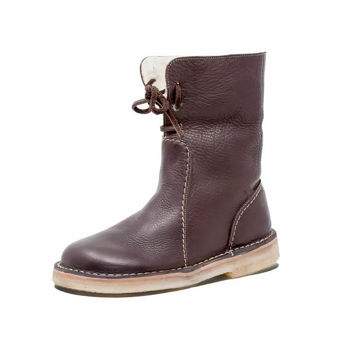 Dames casual leather mid-calf laarzen