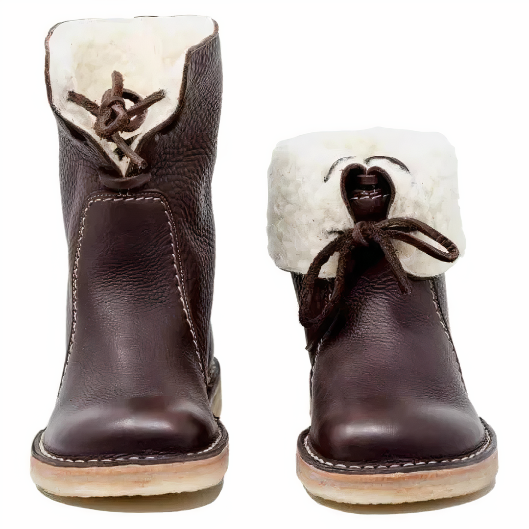 Dames casual leather mid-calf laarzen