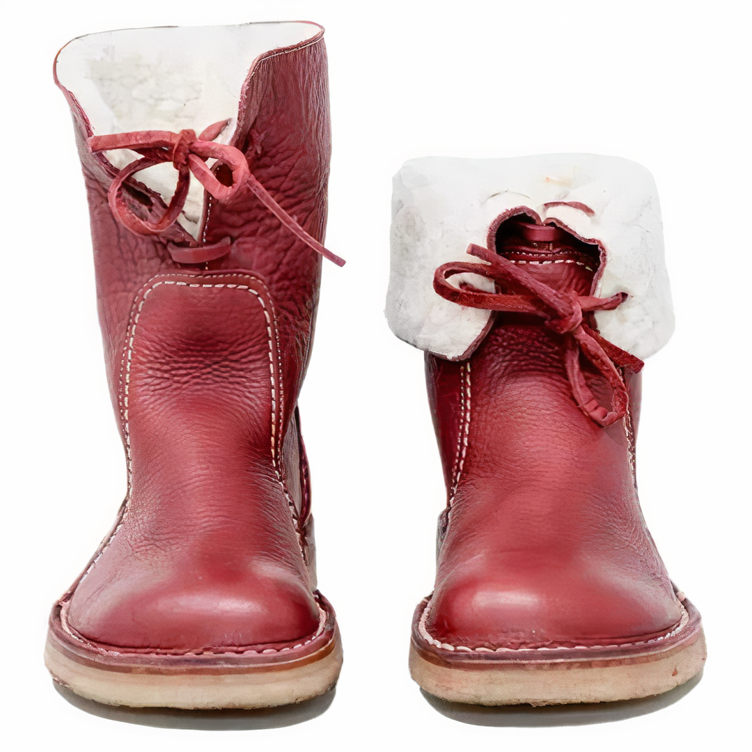 Dames casual leather mid-calf laarzen