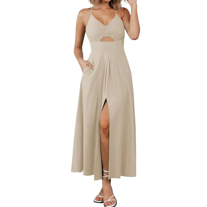 Solène™ | Zonder mouwen spaghetti strap maxi jurk