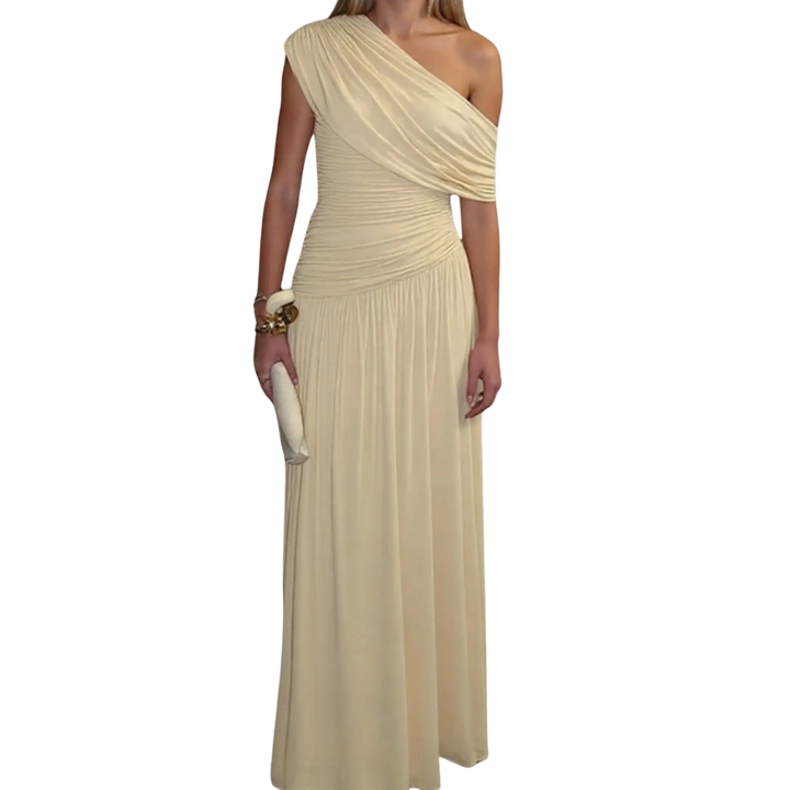 Celina™ | Sexy asymmetric pleated midi jurk