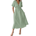 Breeanne™ | Relaxte maxi jurk met V-hals
