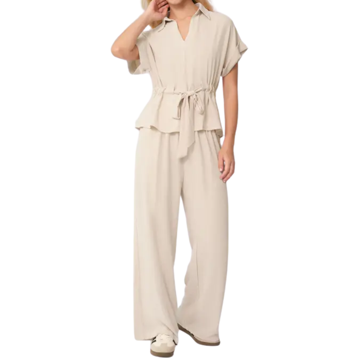 Nelle™ | Relaxte collared wide-leg co-ord