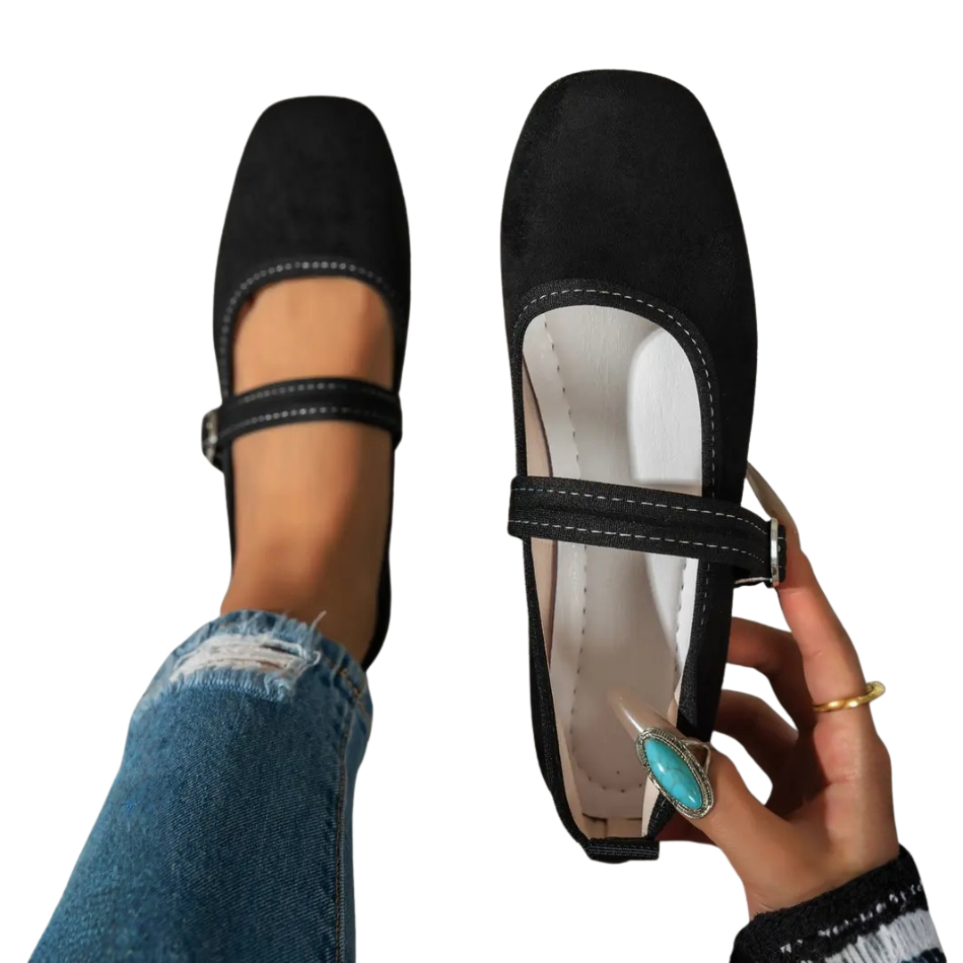 Cecile™ | Vintage vierkante neus mary jane schoenen