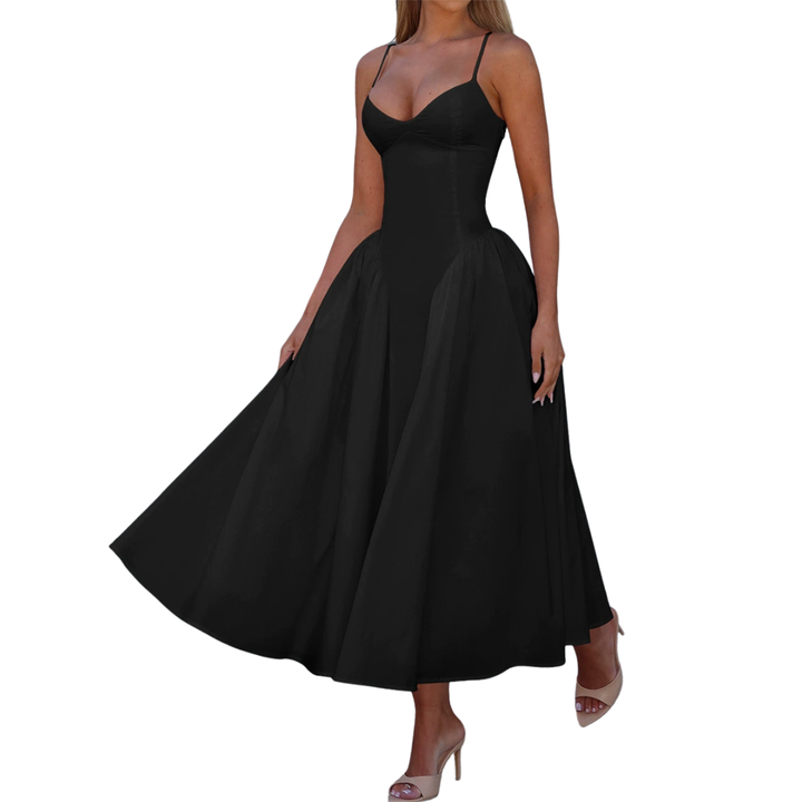Genevre™ | Zonder mouwen waist-cinched maxi jurk