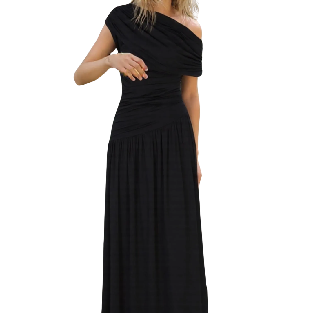 Celina™ | Sexy asymmetric pleated midi jurk