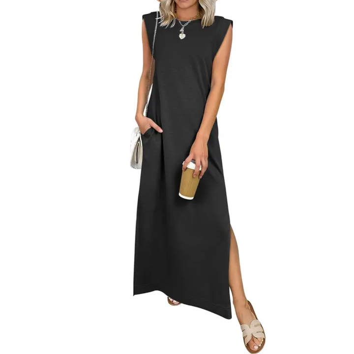Breeana™ | Relaxte zonder mouwen split maxi jurk