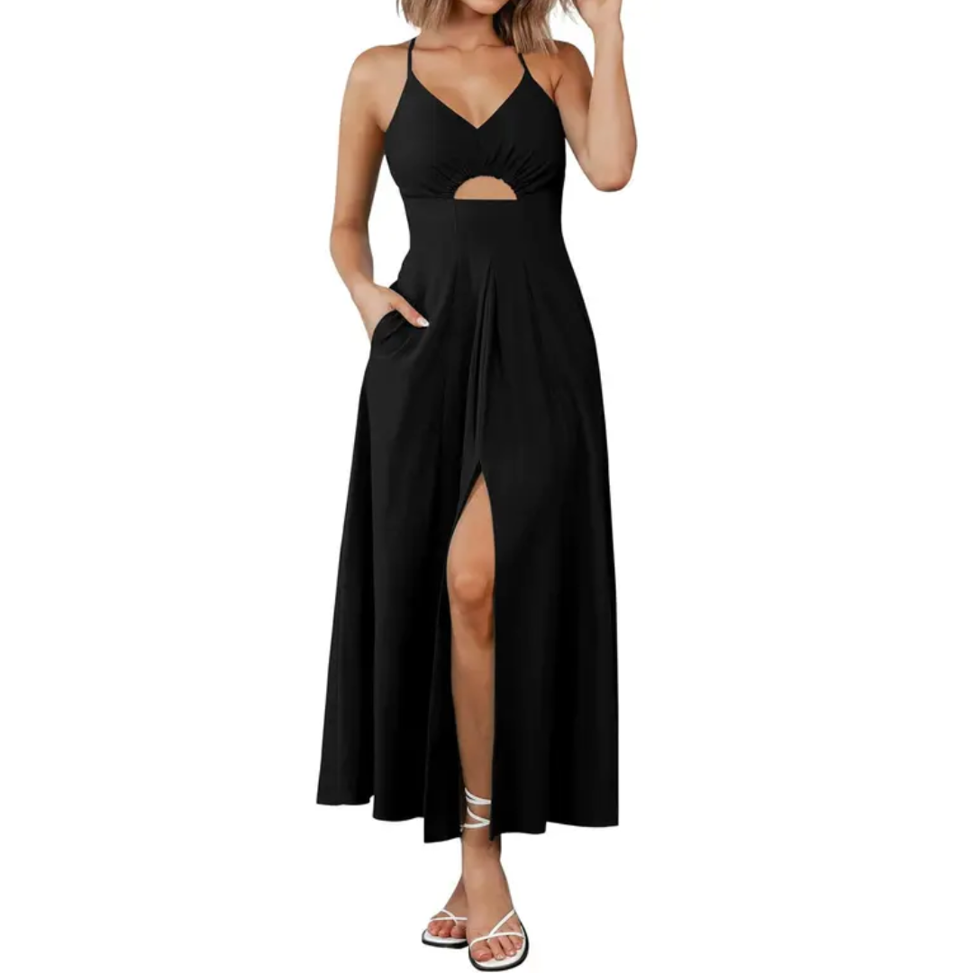 Solène™ | Zonder mouwen spaghetti strap maxi jurk