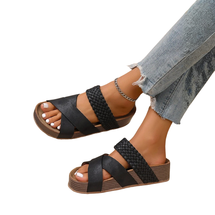 Cori™ | Woven crossband thick sole sandalen