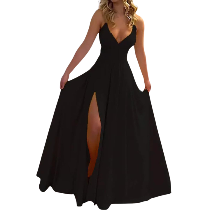 Roxanne™ | Stijlvol spaghetti strap slit maxi jurk
