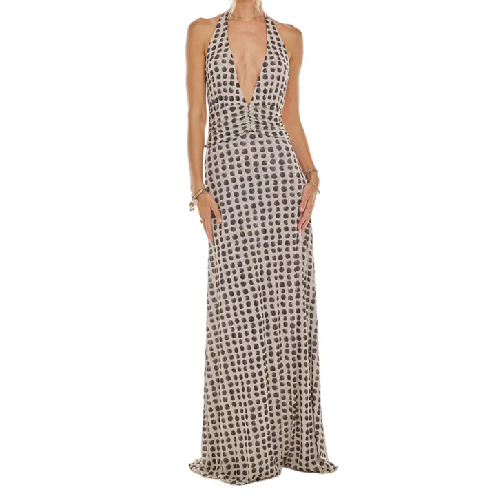 Loralei™ | Bloemen halter backless maxi jurk