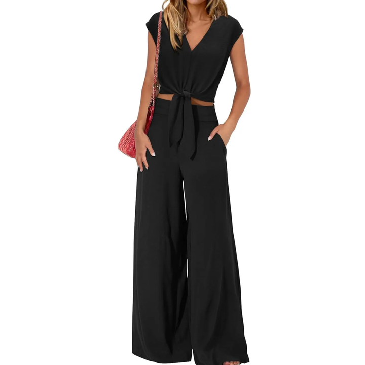 Lena™ | Breezy V-hals wide-leg set